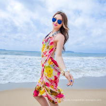 Maravilloso elegante sarong bali cubrir pañuelo de la gasa playa colorida pareo